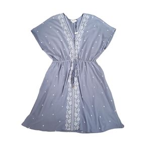 Molly Bracken boho v-neck dolman sleeveve embroidered kaftan tunic summer dress